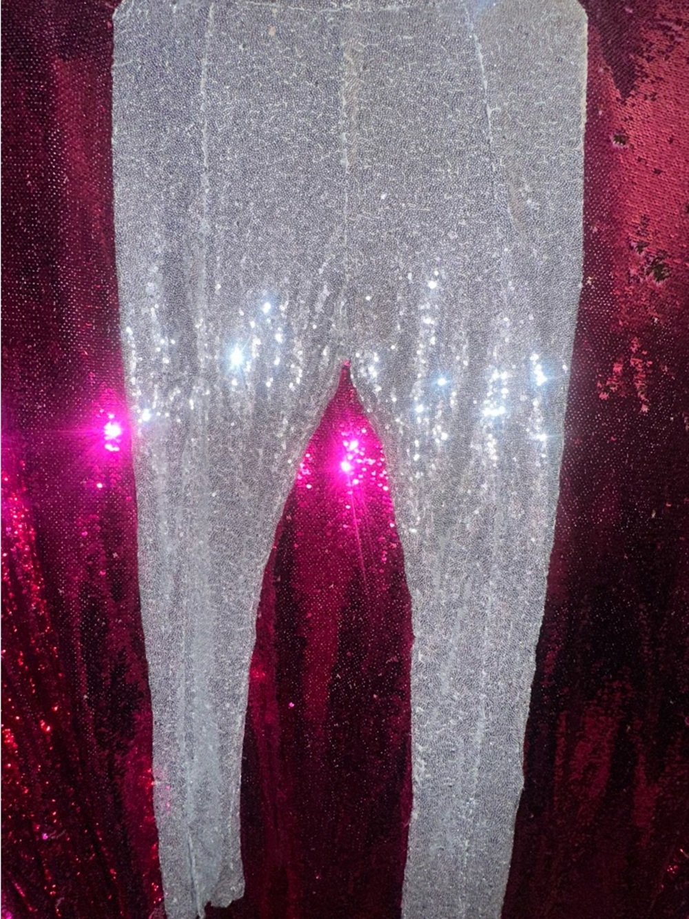 Wayf Silver Sequin Women’s Disco Leggings